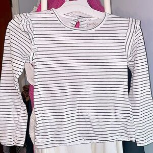 🔴 Jessica Simpson Ruffle Long Sleeve Striped Tee
